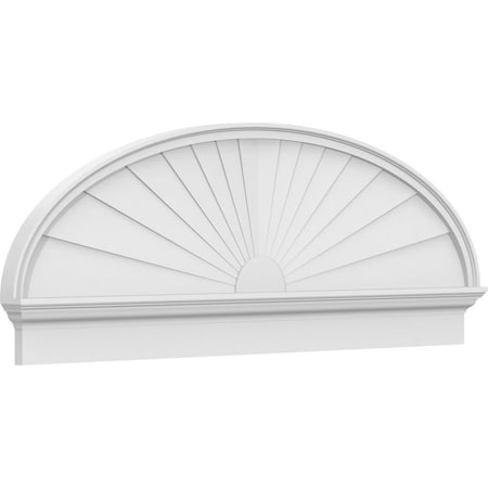 Ekena Millwork Elliptical Sunburst Architectural Grade PVC Combination Pediment, 62"W x 22-3/8"H x 2-3/4"P PEDPC062X225ELL01